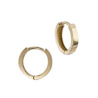 14K Flat Click Huggie Hoop Earring