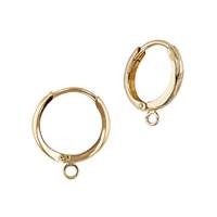 14K Click Huggie Earring With Open Ring