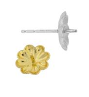 14K SCALLOP PEARL STUD EARRINGS 4907-14K