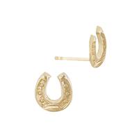 14K Horseshoe Stud Earring