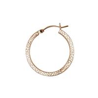 Gold Filled  1.0x29mm Textured Flat Snap Hoop Earring