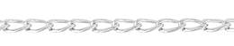 3.1mm Width Rhodium Sterling Silver Half Round Open Curb Chain