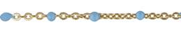Gold Filled Flat Oval Satellite Chain With Turquoise Enamel Bead