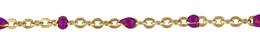 Gold Filled Flat Oval Satellite Chain With Amethyst Enamel Bead