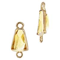 14K Gold Baguette Bezel Set Citrine Connector