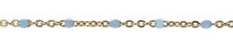 Gold Filled Flat Oval Satellite Chain With Sky Blue Enamel Bead