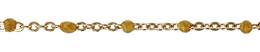 Gold Filled Flat Oval Satellite Chain With Gold Enamel Bead