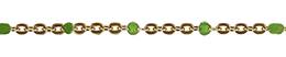Gold Filled Flat Oval Satellite Chain With Peridot Enamel Bead