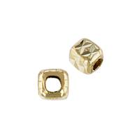 14K Faceted Cut Cube Bead