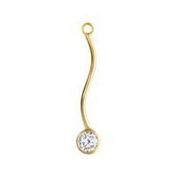 Gold Filled Cubic Zirconia Spiral Tube Drop