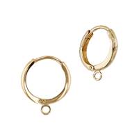 14K 10mm Click Huggie Earring With Closed Ring