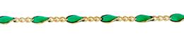 Gold Filled Figaro 3 Plus 1 Chain With Blue Enamel