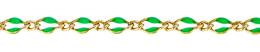 Gold Filled Figaro 1 Plus 1 Chain With Green Enamel