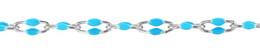 Sterling Silver Paperclip Chain With Turquoise Enamel