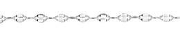3.0mm Width Sterling Silver Dapped Flat Oval and Cable Link Chain