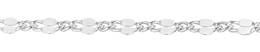 3.1mm Width Sterling Silver Dapped Flat Oval and Curb Link Chain