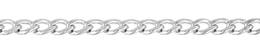 3.3mm Width Rhodium Sterling Silver Faceted Curb Link Cable Chain