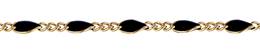 Gold Filled Figaro 3 Plus 1 Chain With Black Enamel