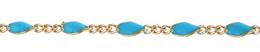 Gold Filled Figaro 3 Plus 1 Chain With Turquoise Enamel