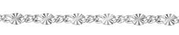 3.1mm Width Sterling Silver Dapped Flat Starburst Oval And Curb Chain