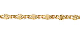 3.1mm Width Dapped Flat Sarburst Oval And Curb Chain