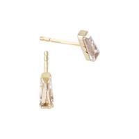 14K Cubic Zirconia Tapered Baguette Stud Earring