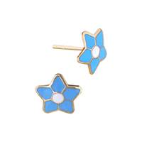 14K Turquoise Enamel Stud Earring