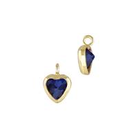 Gold Filled Sapphire Cubic Zirconia Bezel Set Heart Shape Charm