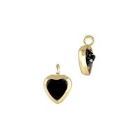 Gold Filled Black Cubic Zirconia Bezel Set Heart Shape Charm