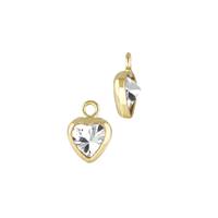 Gold Filled White Cubic Zirconia Bezel Set Heart Shape Charm