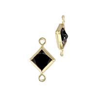 Gold Filled Black Cubic Zirconia Bezel Set Diamond Shape Connector