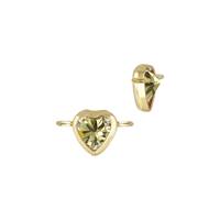 Gold Filled Topaz Cubic Zirconia Bezel Set Heart Shape Connector