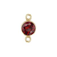 Gold Filled Garnet Cubic Zirconia Bezel Set Connector