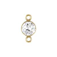 Gold Filled Clear Cubic Zirconia Bezel Set Connector