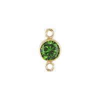 Gold Filled Emerald Cubic Zirconia Bezel Set Connector