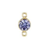 Gold Filled Light Amethyst Cubic Zirconia Bezel Set Connector