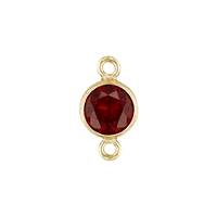 Gold Filled Red Cubic Zirconia Bezel Set Connector