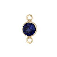 Gold Filled Sapphire Cubic Zirconia Bezel Set Connector