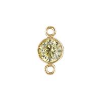 Gold Filled Topaz Cubic Zirconia Bezel Set Connector