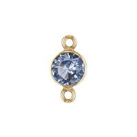 Gold Filled Light Sapphire Cubic Zirconia Bezel Set Connector