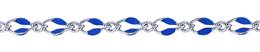 Sterling Silver Figaro Chain With Blue Enamel