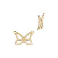 Gold Filled Butterfly Outline Connector With 4 Rings