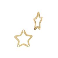 Gold Filled Star Outline Connector With 3 Rings