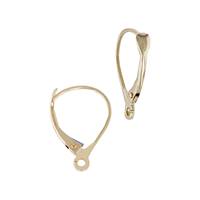 14K Leverback Earring With Ring