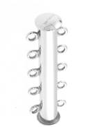 Sterling Silver 5-Rows Tube Clasp 37mm