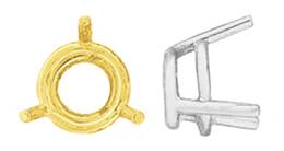 14K ROUND 3 PRONGS DOUBLE GALLERY SETTING 5352-14K