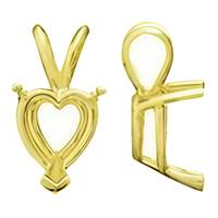 14K Heart Setting Pendants