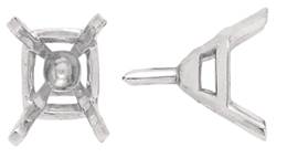 Platinum Emerald Center Head With V-Prongs And Peg