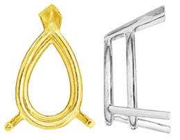 14K PEAR DOUBLE WIRE 3 PRONGS SETTING 6779-14K