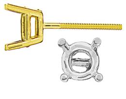 STANDARD 4 PRONG EARRING WITH SCREW POST